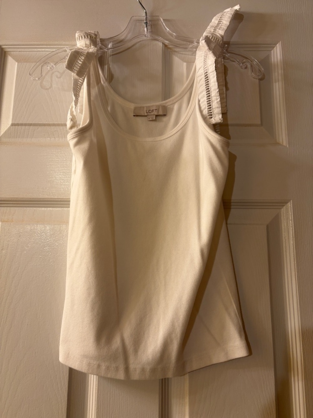 LOFT White Tie-Shoulder Tank Top